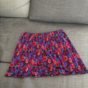 Wild Fable Floral Mini Skirt - Red and Purple